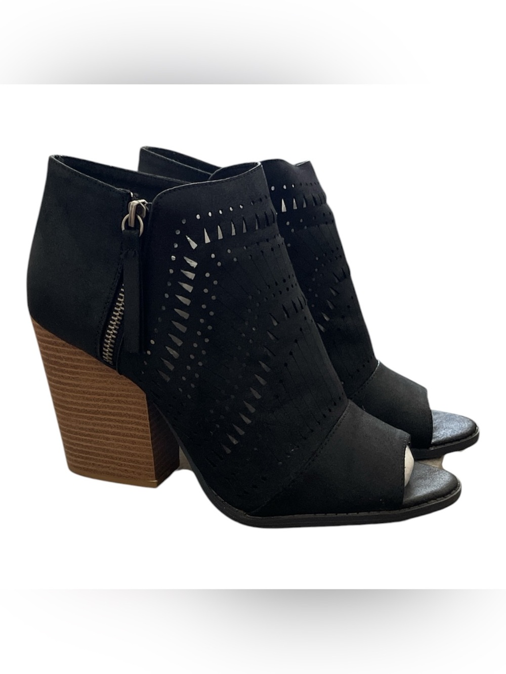Maurices Peep Toe Black Booties